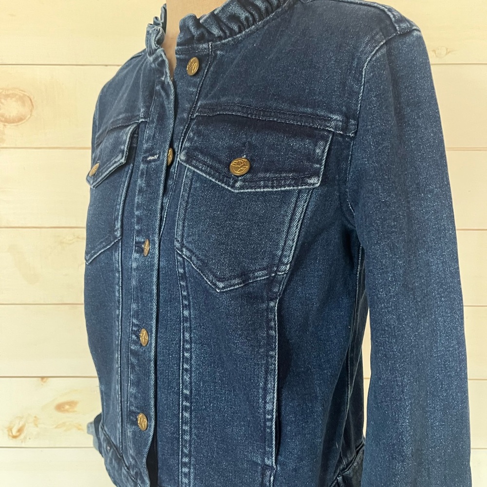 Draper James Ruffle Neck Denim Jacket - Picture 5 of 10
